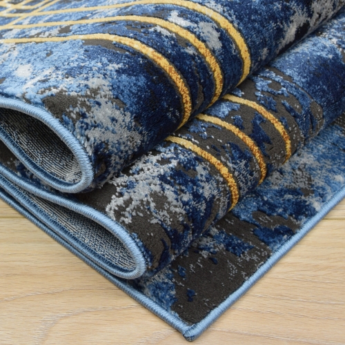 Dywan Abstrakcyjny 160x230 cm Nowoczesny Granatowy Do Salonu ETNA BP22B blue/grey